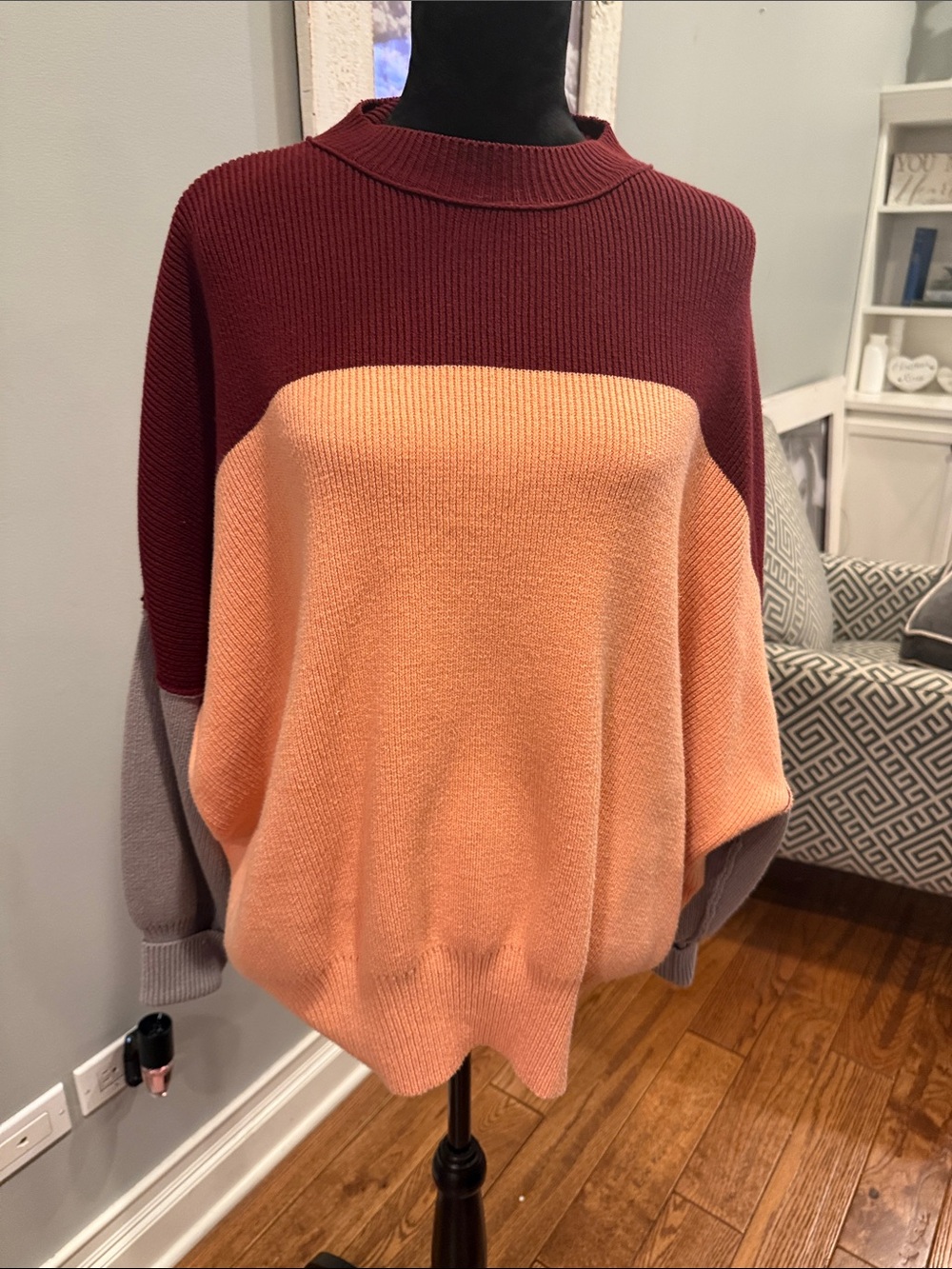 Free People multi block sweater.